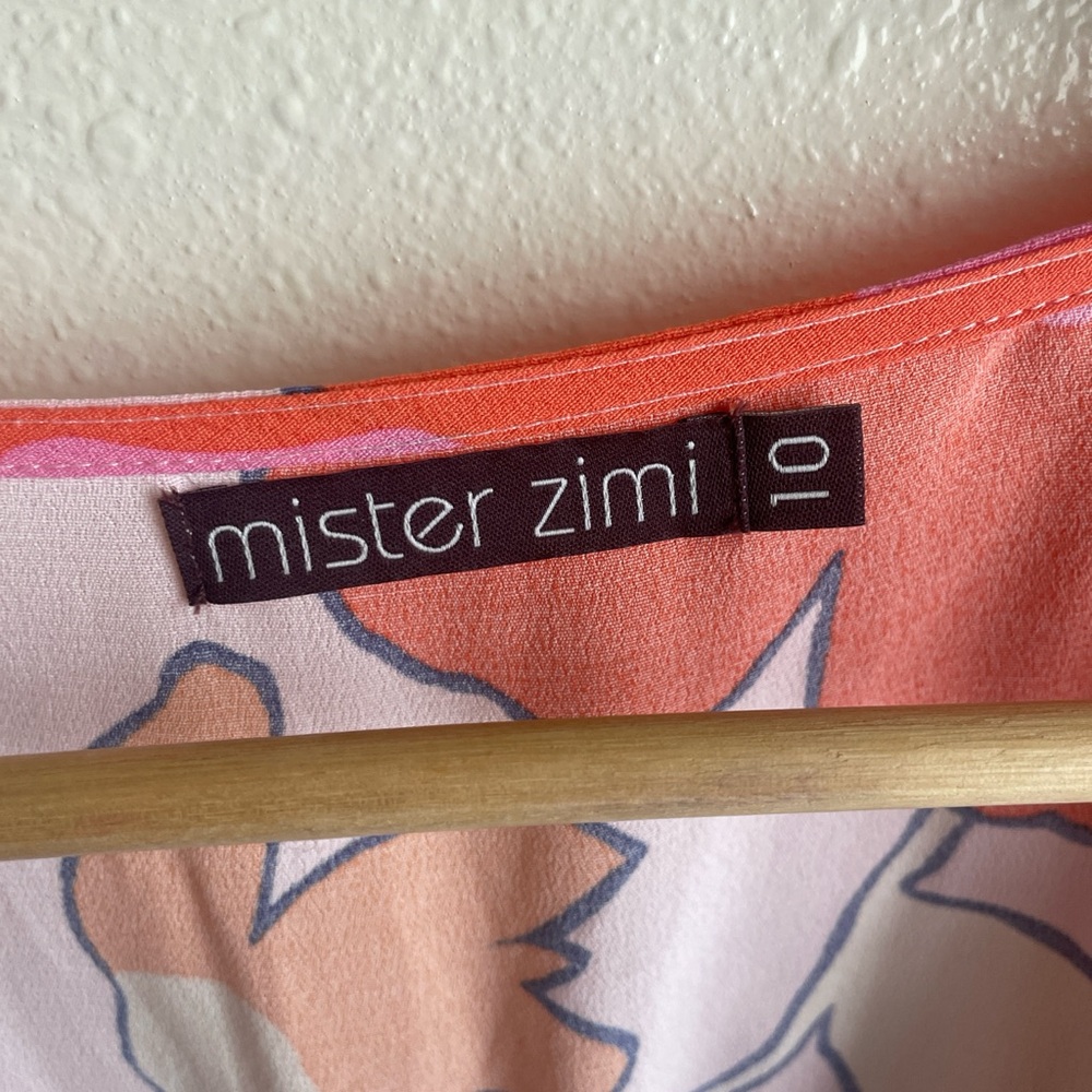 Mister Zimi Asymmetrical Floral Dress in Pink and Orange - Picture 3 of 8
